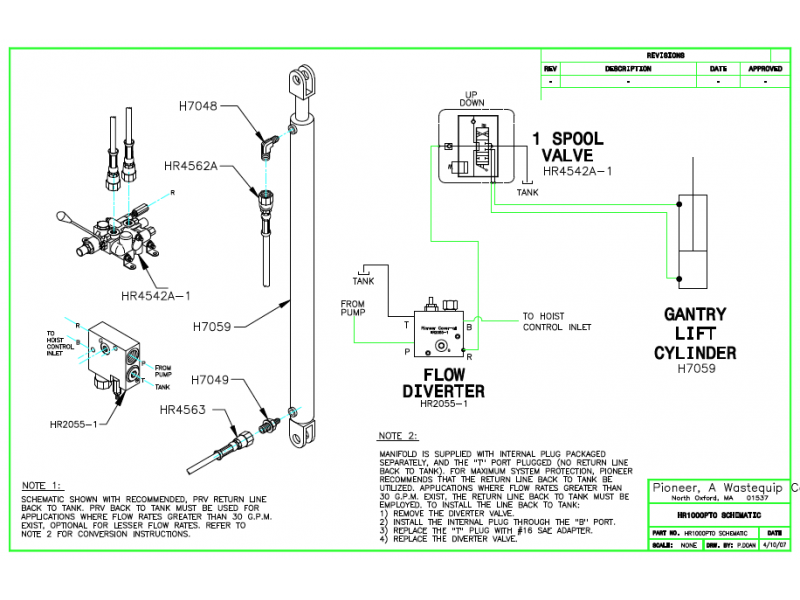 HYD HR1000PTO Diagram