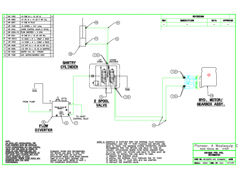 HYD HR1500PTO Diagram