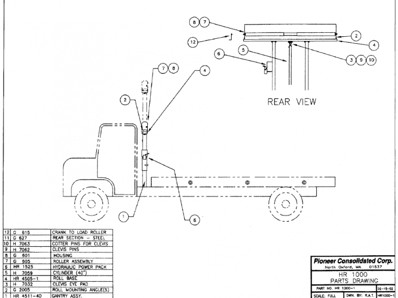 HR1000PP Tarping System Diagram