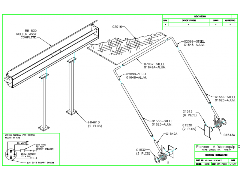 HR1000PP Tarping System Diagram