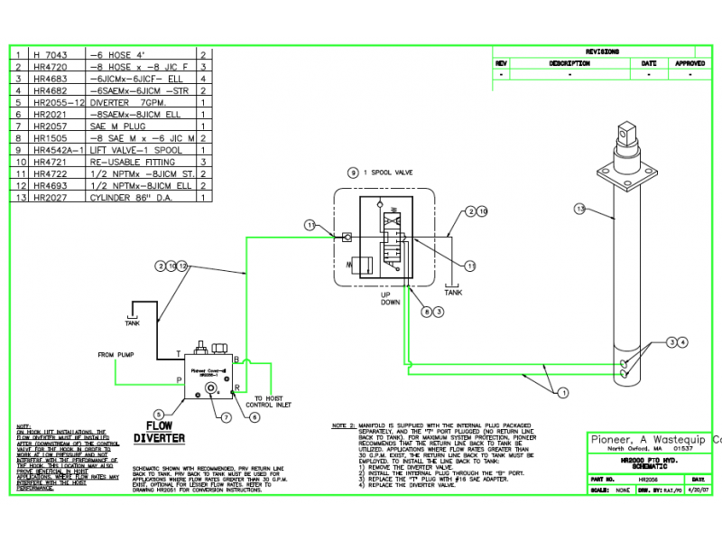 HYD HR2000PTO Diagram